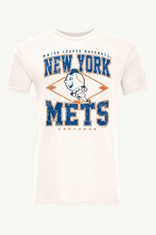 Starter MENS NEW YORK METS DISTRESSED COOPERSTOWN DIAMOND SHORT SLEEVE T SHIRT