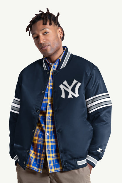 Starter MENS NEW YORK YANKEES SATIN VARSITY JACKET