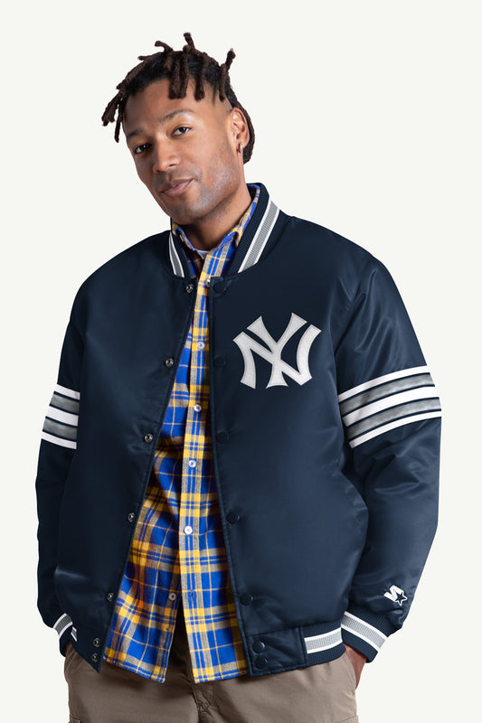 Starter MENS NEW YORK YANKEES SATIN VARSITY JACKET