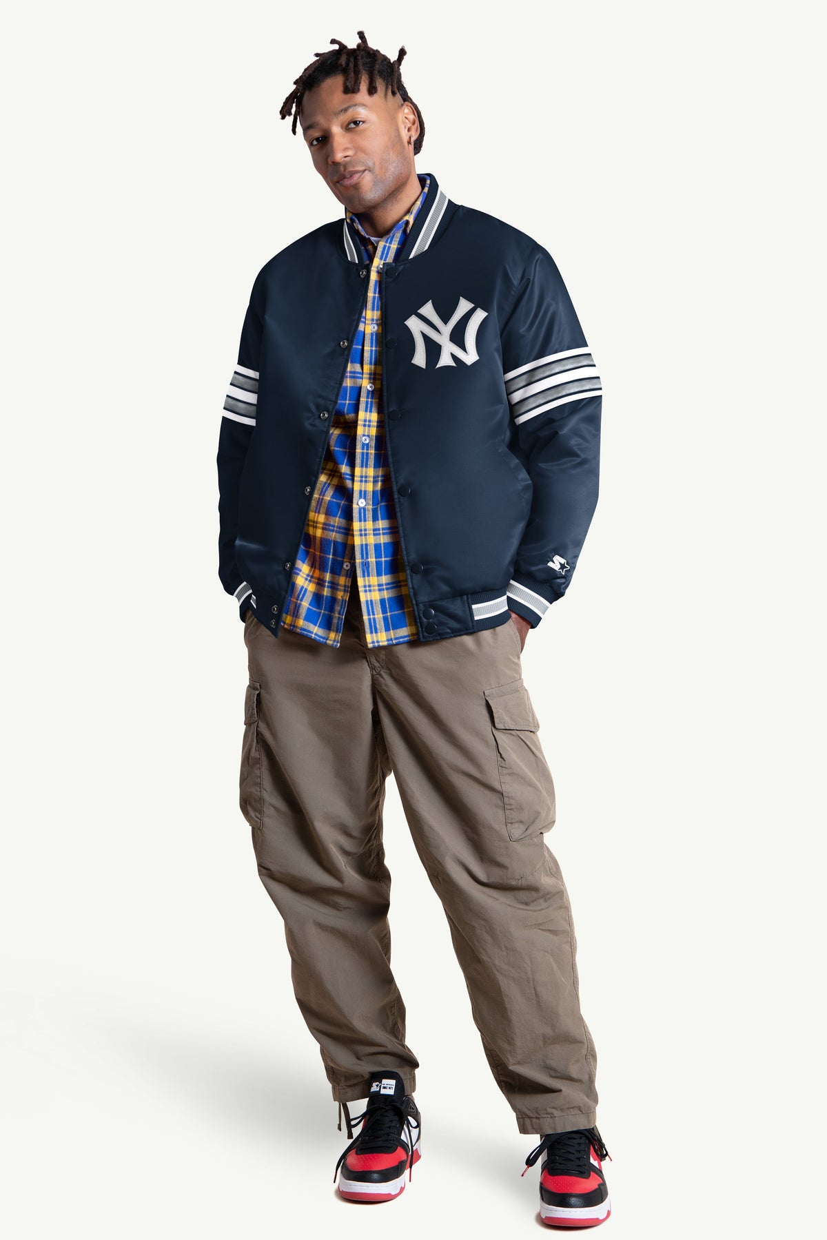 Starter MENS NEW YORK YANKEES SATIN VARSITY JACKET