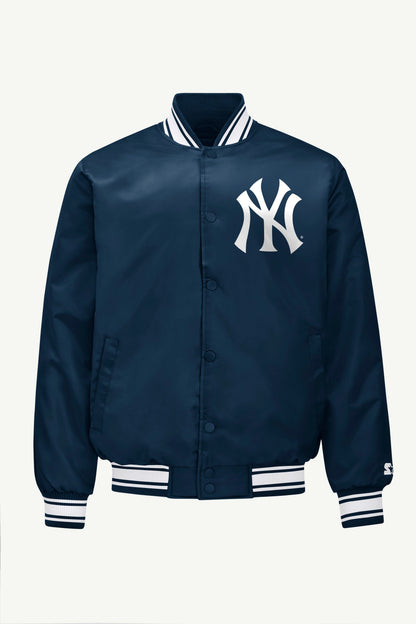 Starter MENS NEW YORK YANKEES PRINTED HOMEPLATE SATIN VARSITY JACKET