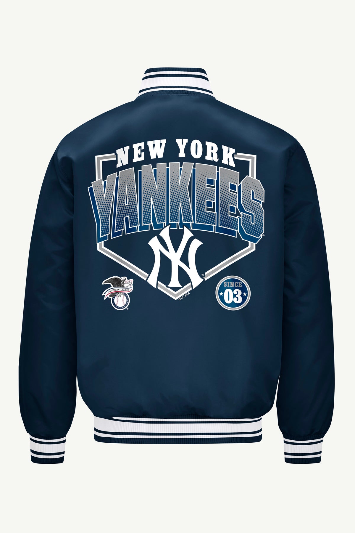 Starter MENS NEW YORK YANKEES PRINTED HOMEPLATE SATIN VARSITY JACKET