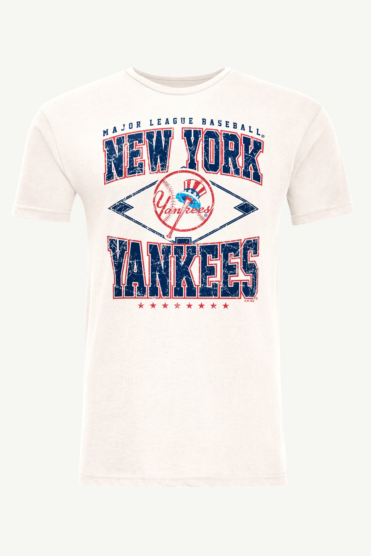 Starter MENS NEW YORK YANKEES DISTRESSED COOPERSTOWN DIAMOND SHORT SLEEVE T SHIRT