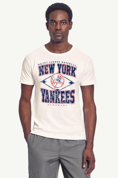 Starter MENS NEW YORK YANKEES DISTRESSED COOPERSTOWN DIAMOND SHORT SLEEVE T SHIRT