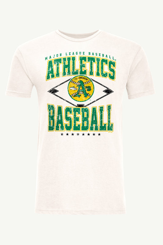 Starter MENS ATHLETICS DISTRESSED COOPERSTOWN DIAMOND SHORT SLEEVE T SHIRT