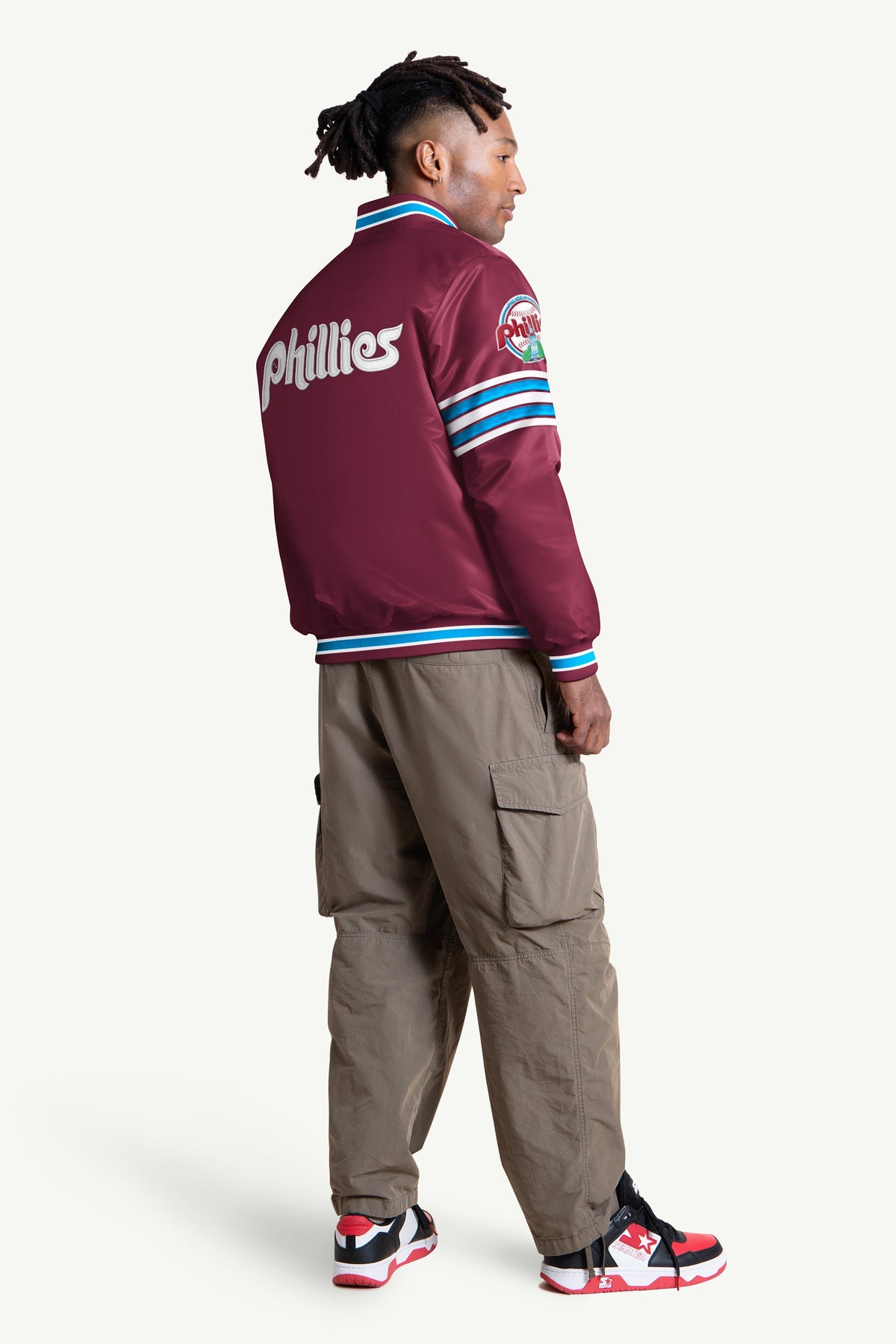 Starter MENS PHILADELPHIA PHILLIES SATIN VARSITY JACKET