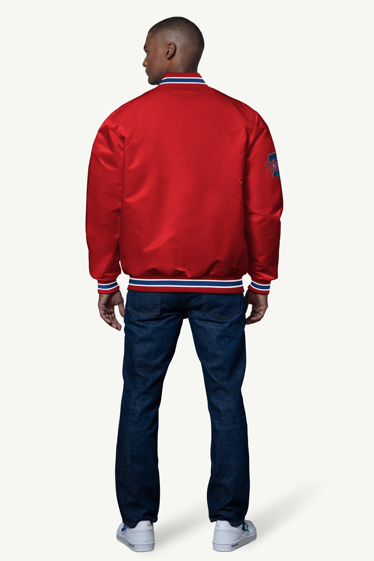Starter MENS PHILADELPHIA PHILLIES SATIN VARSITY JACKET
