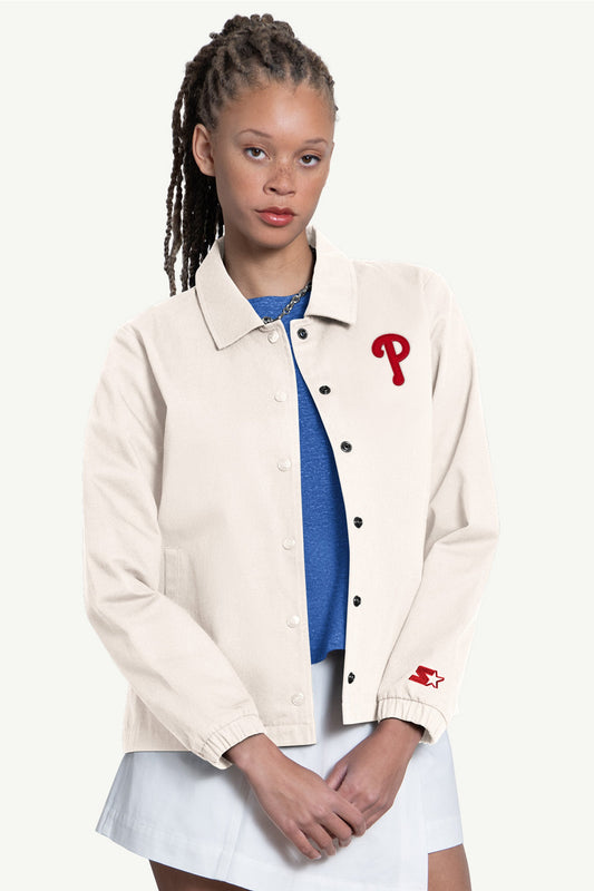 Starter WOMENS PHILADELPHIA PHILLIES COACHES JACKET
