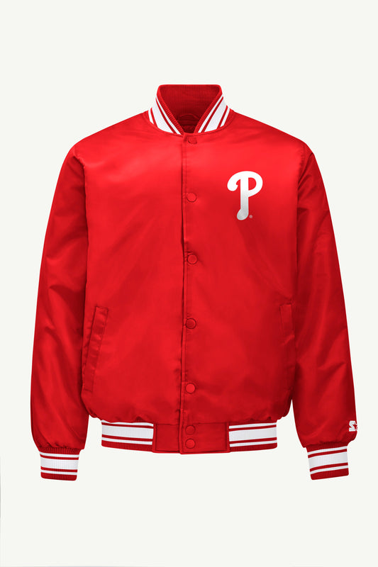 Starter MENS PHILADELPHIA PHILLIES SATIN VARSITY JACKET