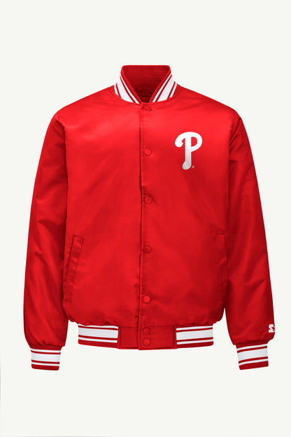 Starter MENS PHILADELPHIA PHILLIES SATIN VARSITY JACKET