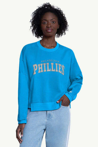 Starter WOMENS PHILADELPHIA PHILLIES CREW NECK SWEATSHIRT