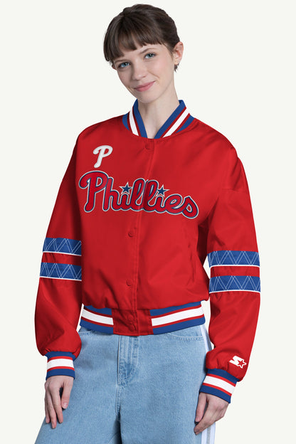 Starter WOMENS PHILADELPHIA PHILLIES INTERCEPTION VARSITY JACKET