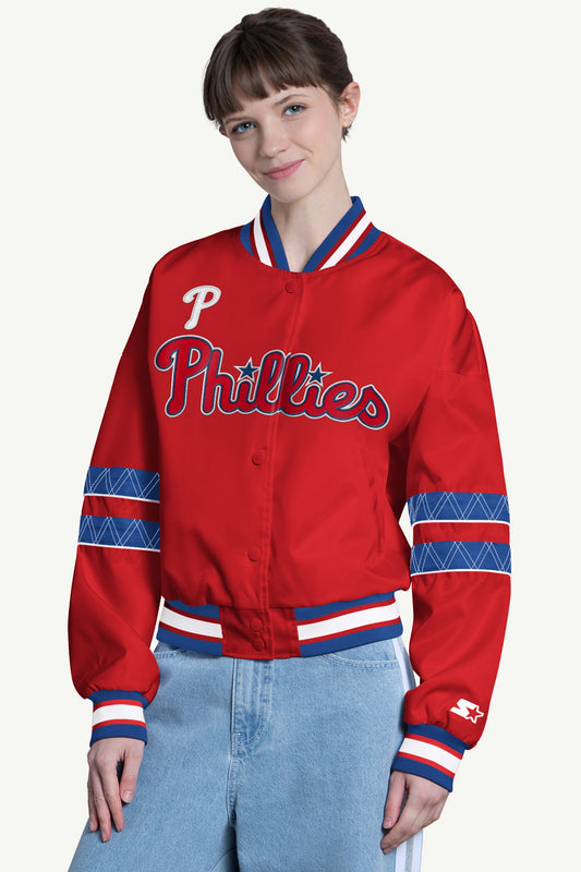 Starter WOMENS PHILADELPHIA PHILLIES INTERCEPTION VARSITY JACKET