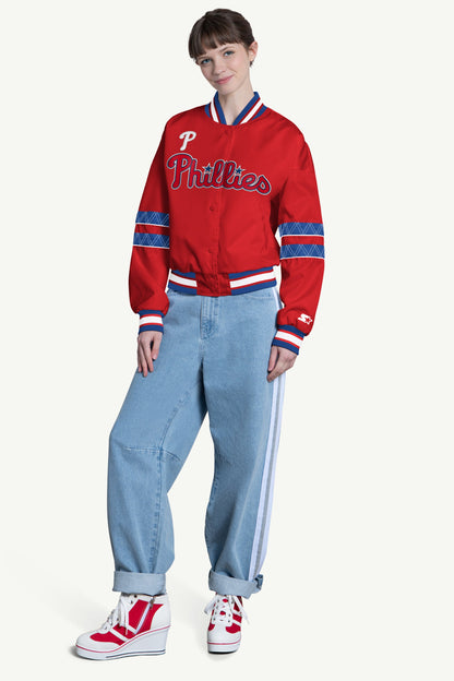 Starter WOMENS PHILADELPHIA PHILLIES INTERCEPTION VARSITY JACKET