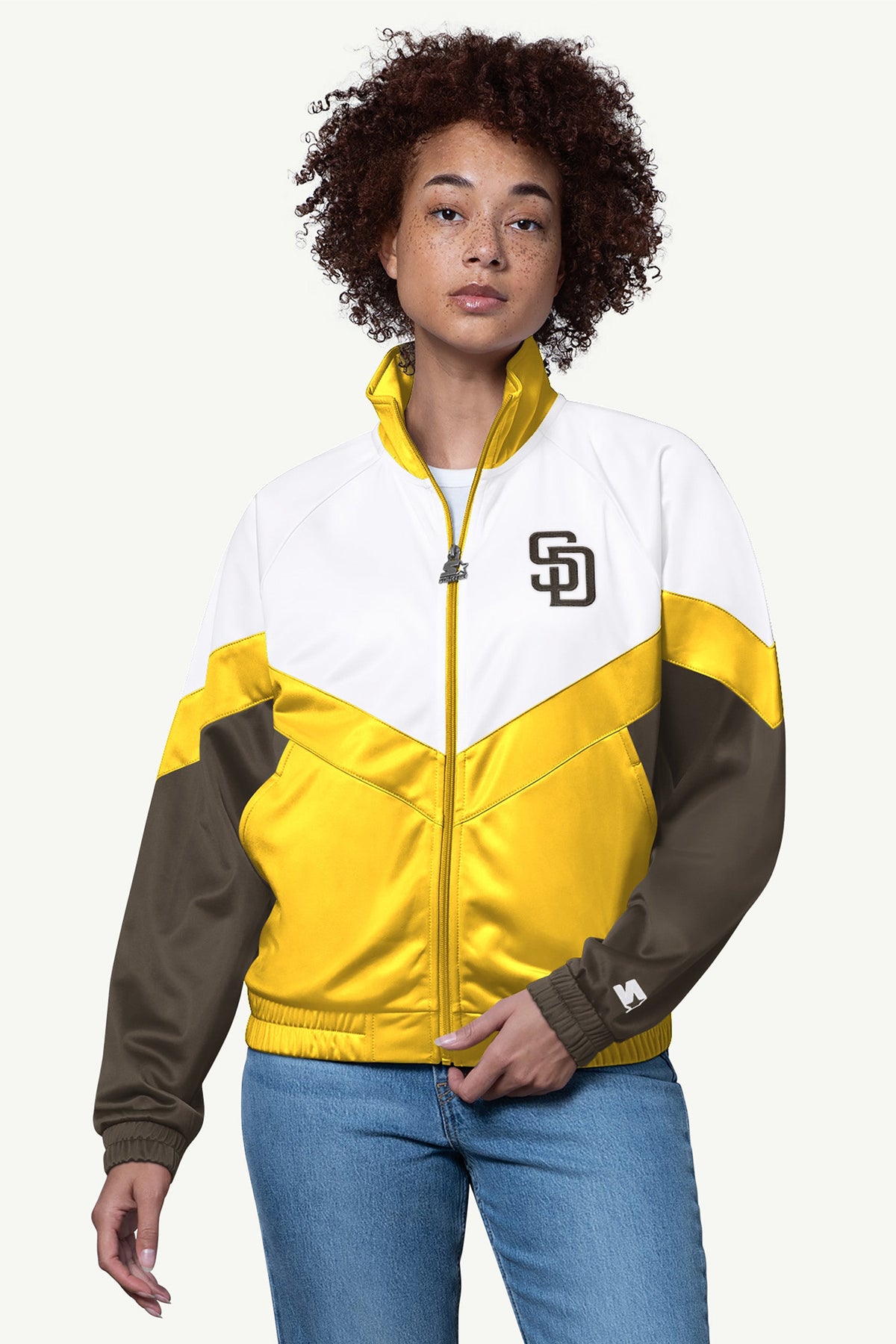 Starter WOMENS SAN DIEGO PADRES TEAMWORK TRACK JACKET