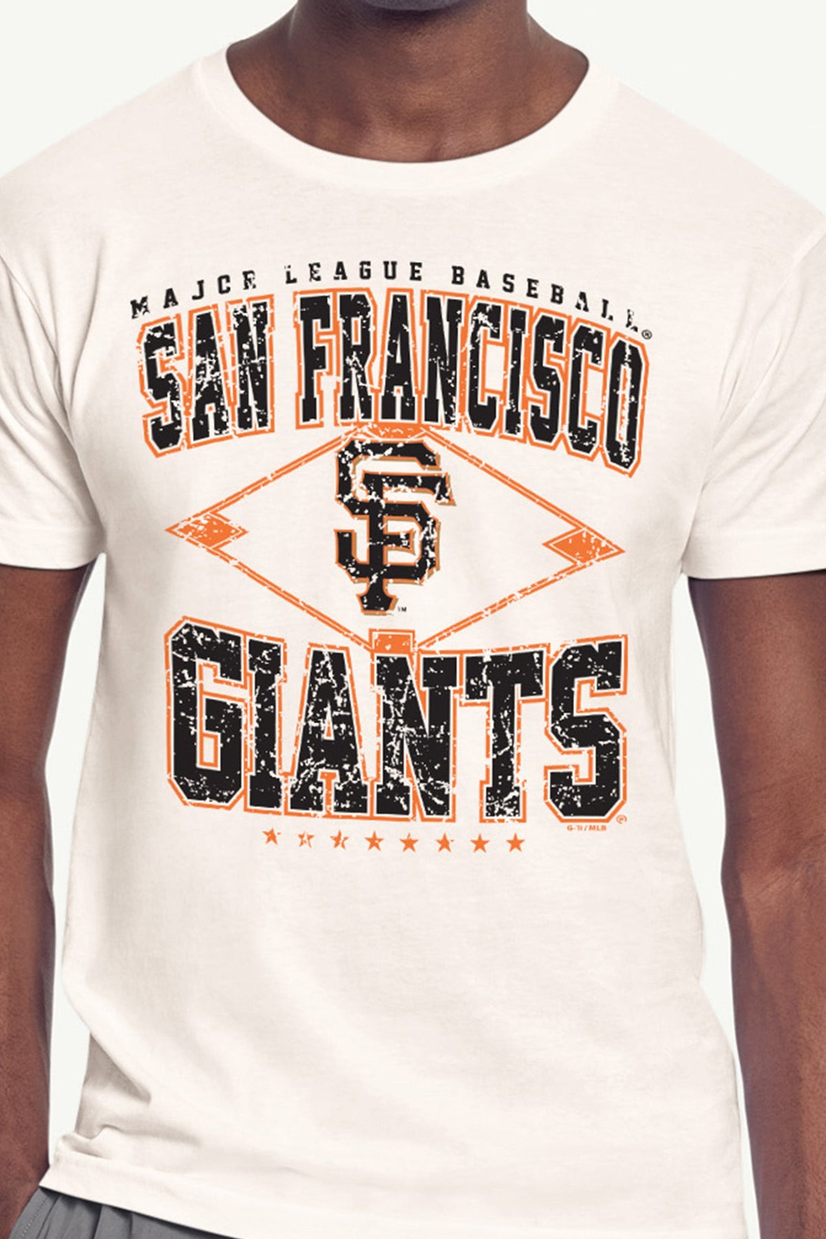 Starter MENS SAN FRANCISCO GIANTS DISTRESSED COOPERSTOWN DIAMOND SHORT SLEEVE T SHIRT