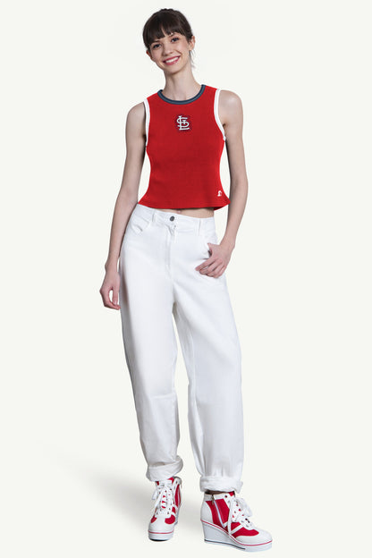 Starter WOMENS ST LOUIS CARDINALS PLAY THE BALL CROP TANK