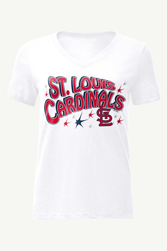 Starter WOMENS ST LOUIS CARDINALS FIREWORKS V NECK T SHIRT