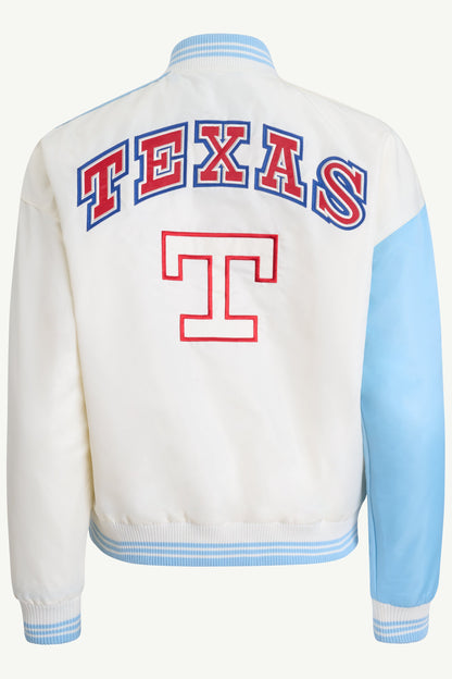 Starter WOMENS TEXAS RANGERS SATIN VARSITY JACKET