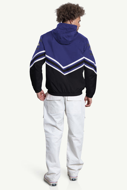 Starter MENS BALTIMORE RAVENS  FAIR PLAY HALF ZIP HOODED PULLOVER