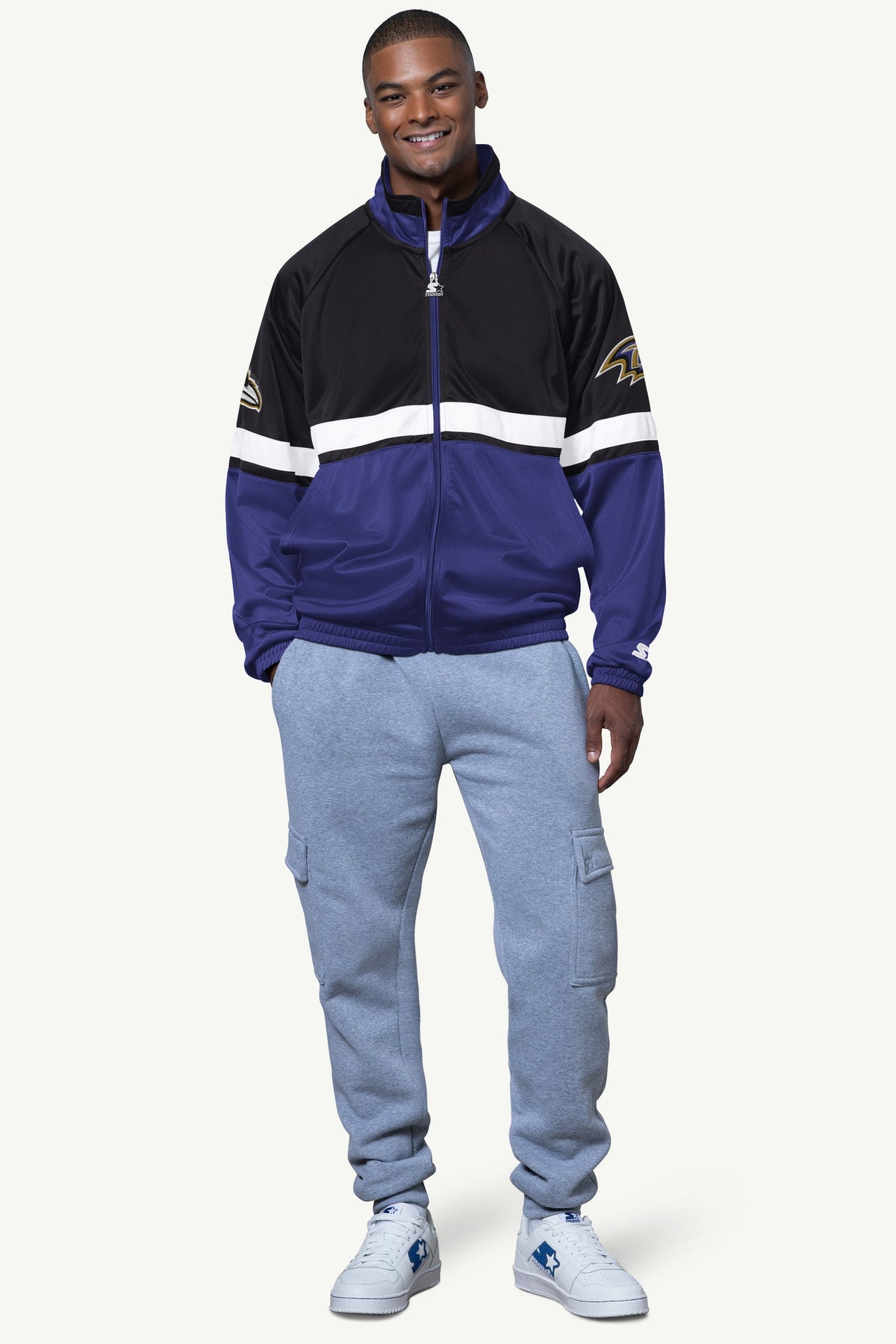 Starter MENS BALTIMORE RAVENS VETERAN TRACK JACKET