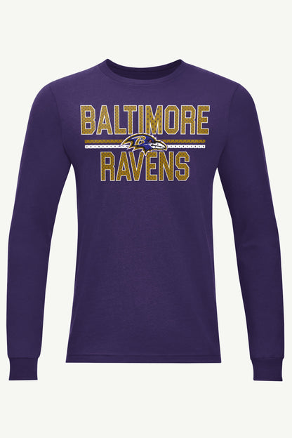 Starter MENS BALTIMORE RAVENS MESH LOOK LONG SLEEVE T SHIRT