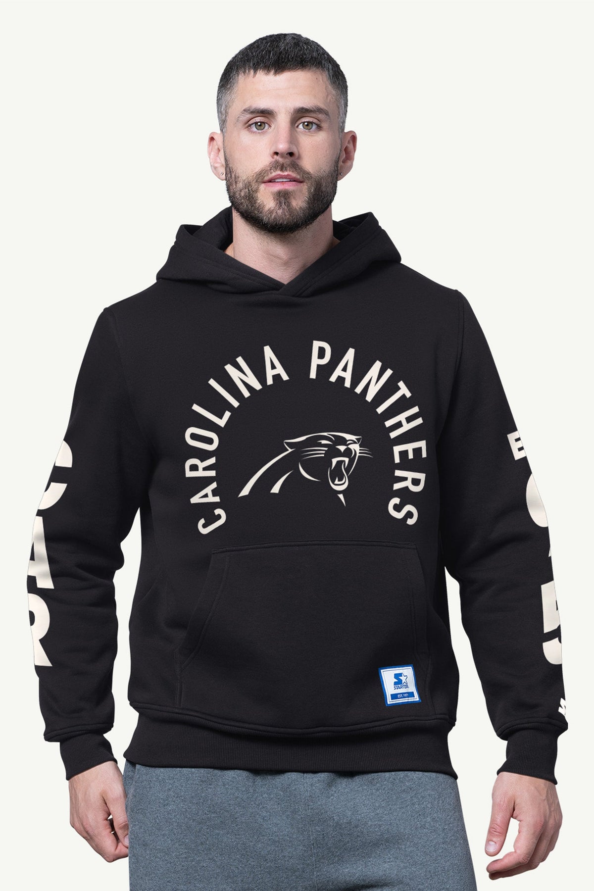 Starter MENS CAROLINA PANTHERS HANDOFF FLEECE HOODIE
