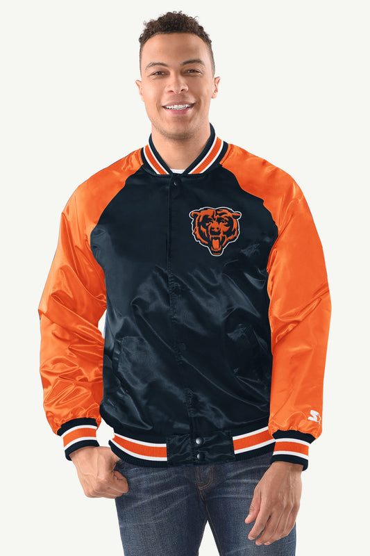 Starter MENS CHICAGO BEARS INDUCTEE SATIN VARSITY JACKET