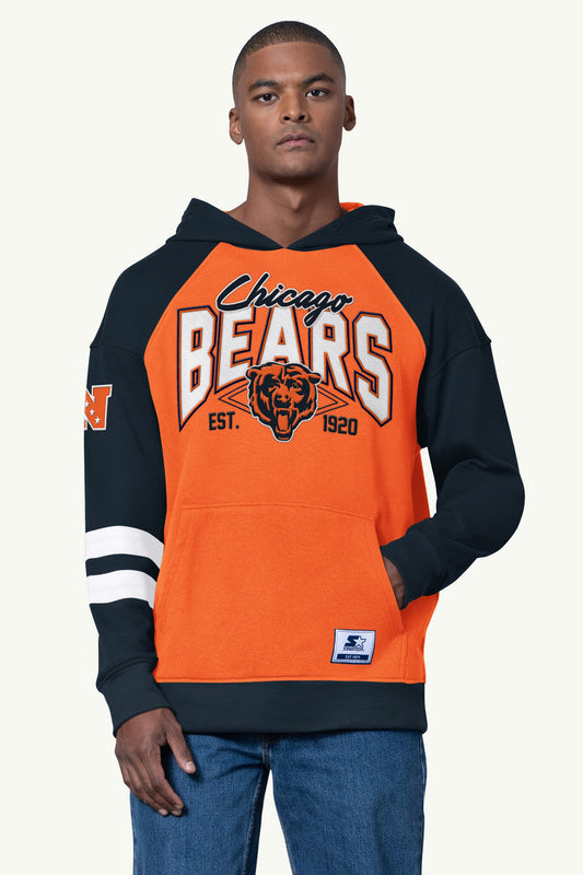 Starter MENS CHICAGO BEARS INTERCEPTION COLORBLOCK HOODIE