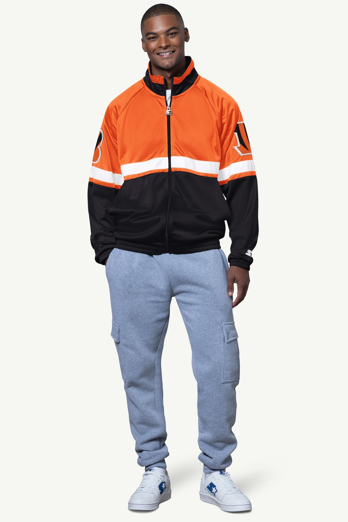 Starter MENS CINCINNATI BENGALS VETERAN TRACK JACKET