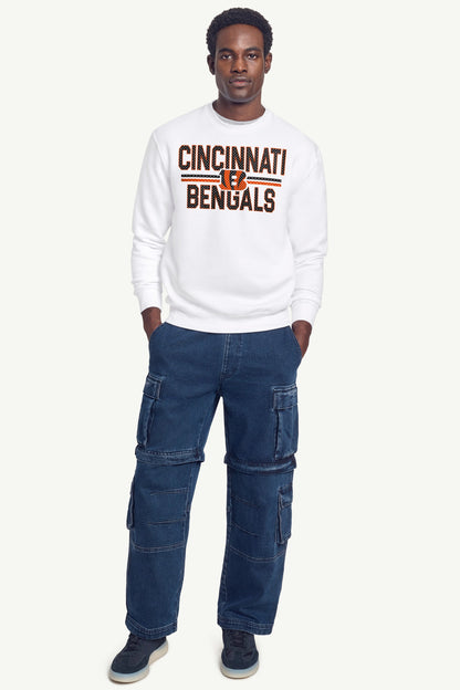 Starter MENS CINCINNATI BENGALS MESH LOOK SWEATSHIRT