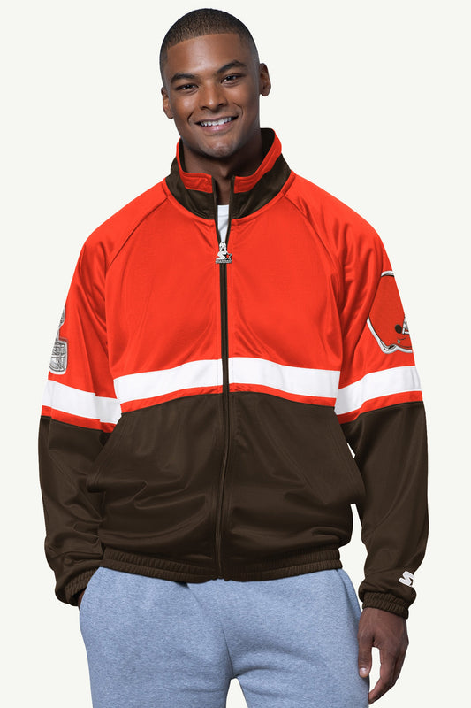 Starter MENS CLEVELAND BROWNS VETERAN TRACK JACKET