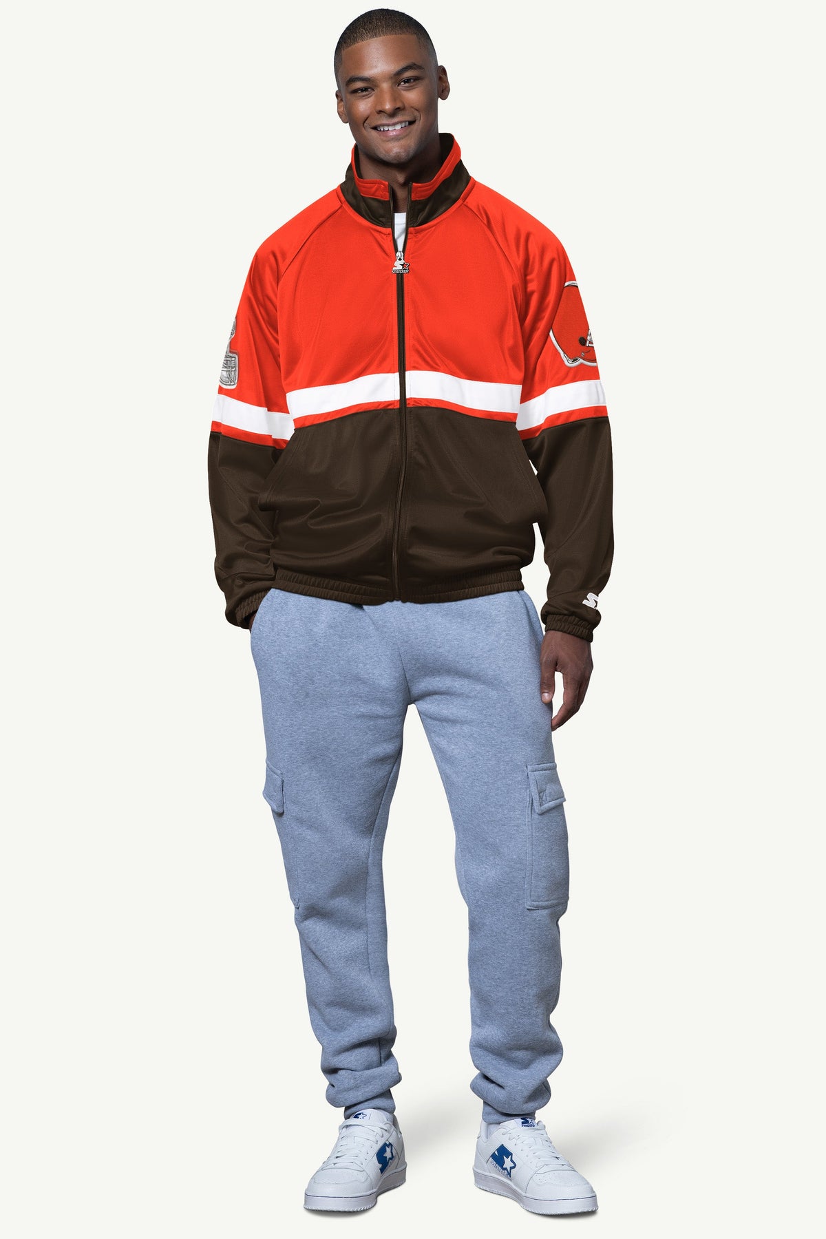 Starter MENS CLEVELAND BROWNS VETERAN TRACK JACKET