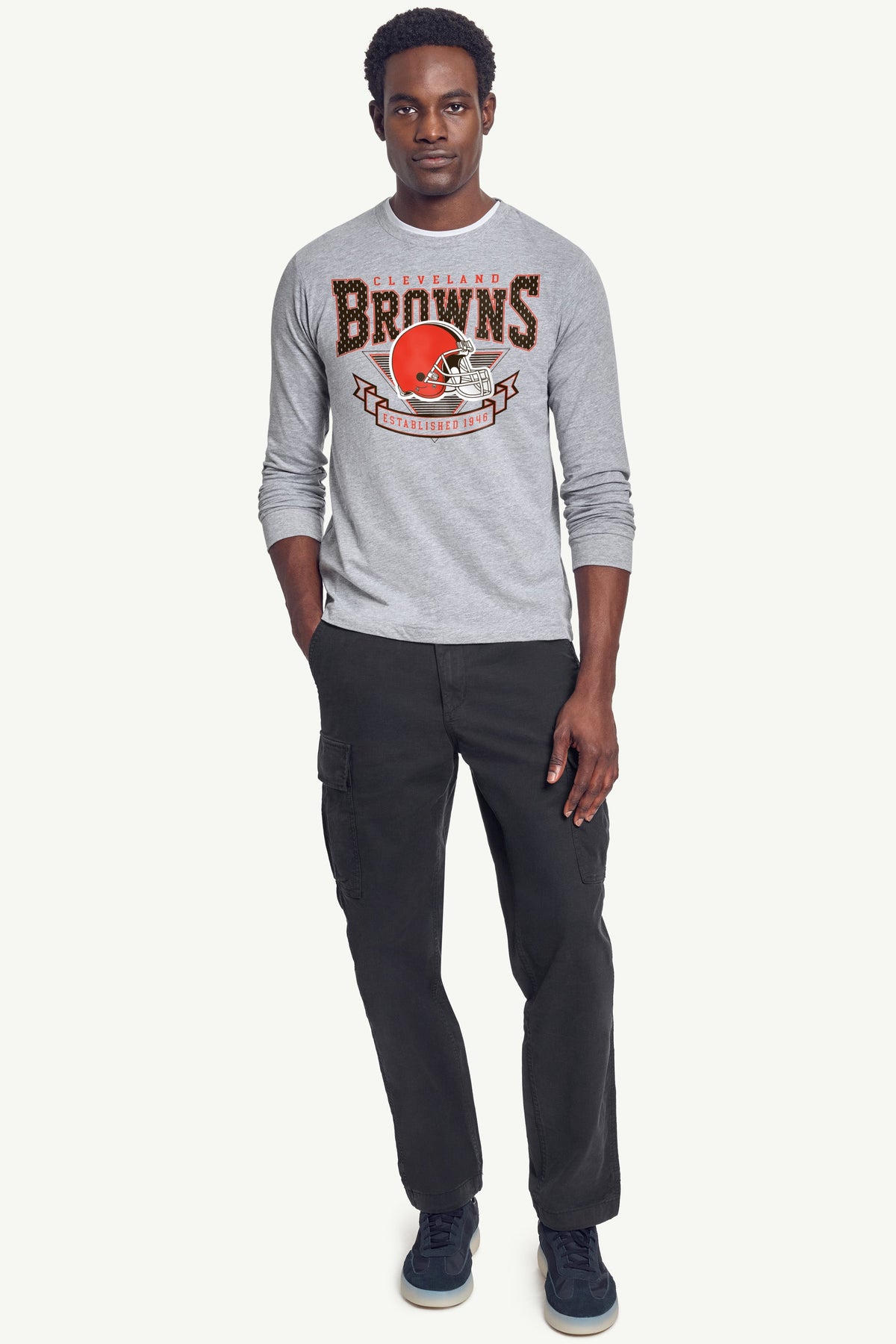 Starter MENS CLEVELAND BROWNS 80's INSPIRED LONG SLEEVE T SHIRT