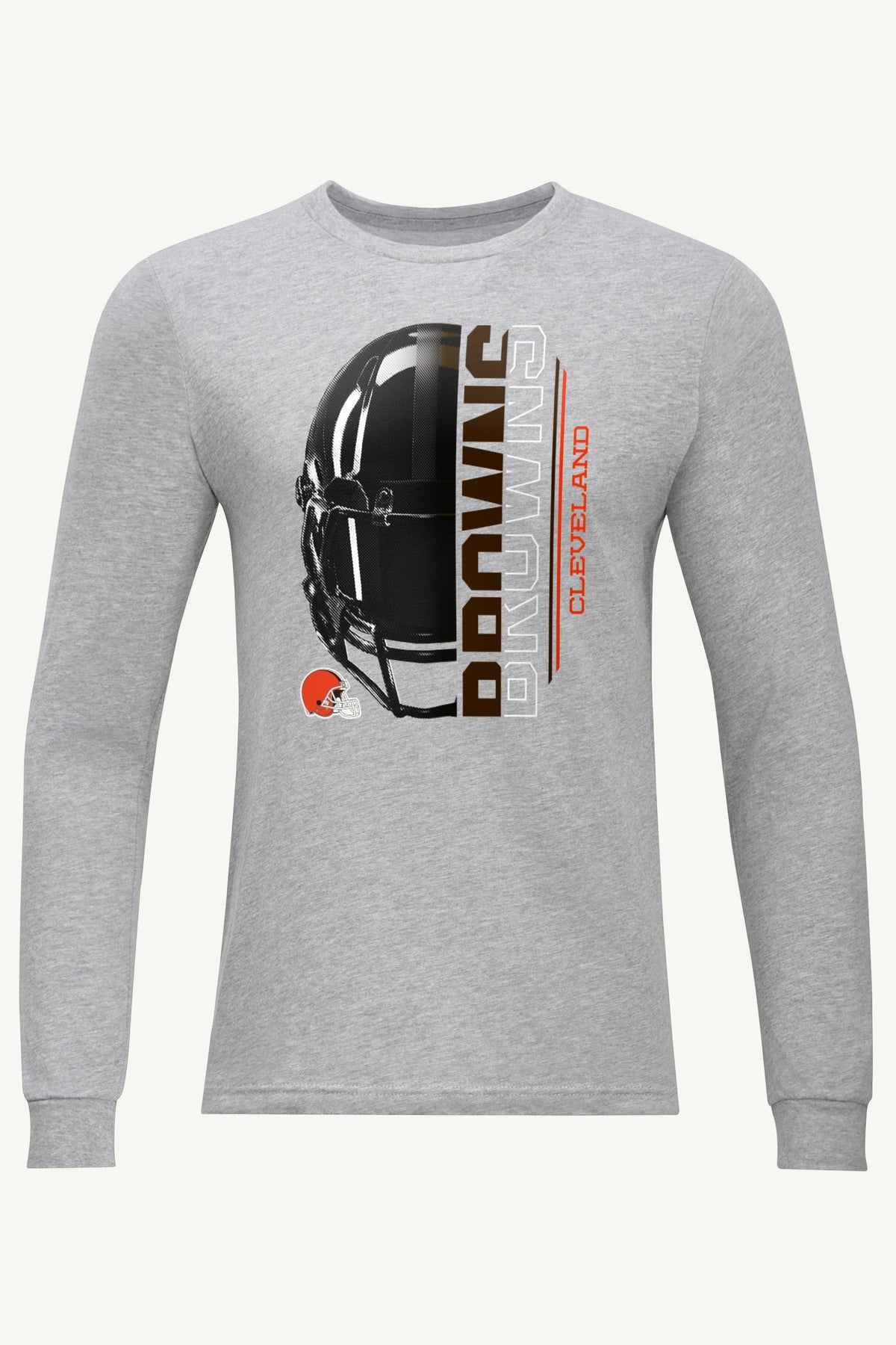 Starter MENS CLEVELAND BROWNS HALF HELMET LONG SLEEVE T SHIRT