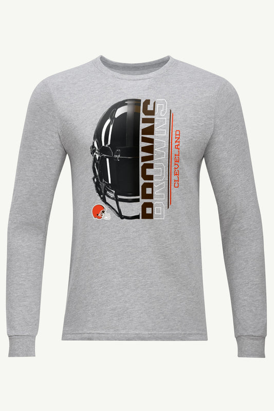 Starter MENS CLEVELAND BROWNS HALF HELMET LONG SLEEVE T SHIRT