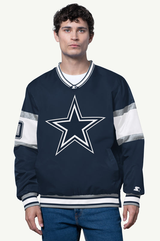 Starter MENS DALLAS COWBOYS SIGNAL COLLAR PULLOVER