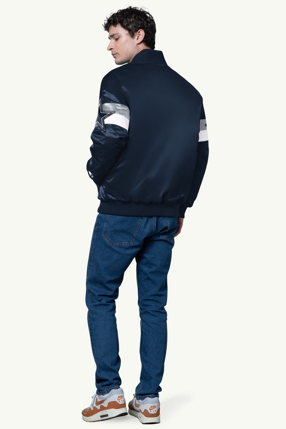 Starter MENS DALLAS COWBOYS TRIPLE OPTION SATIN VARSITY JACKET