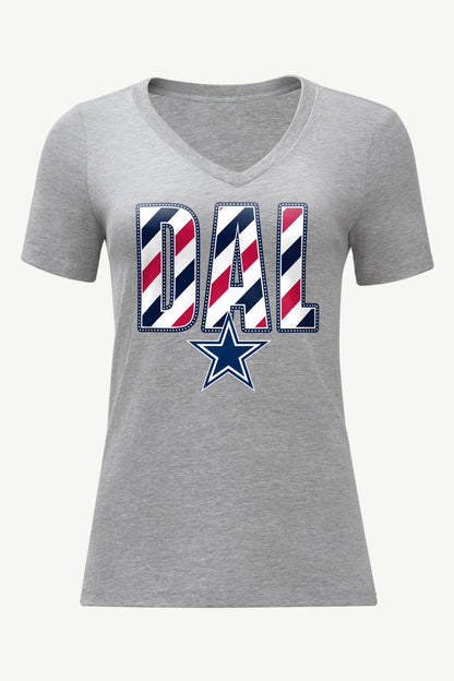 Starter WOMENS DALLAS COWBOYS STARS AND STRIPES V NECK T SHIRT
