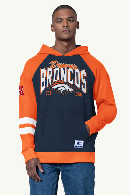 Starter MENS DENVER BRONCOS INTERCEPTION COLORBLOCK HOODIE