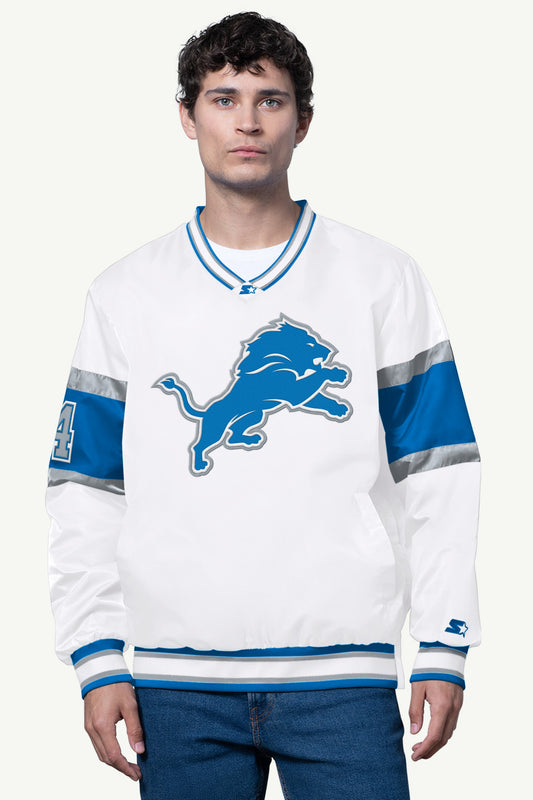 Starter MENS DETROIT LIONS SIGNAL COLLAR PULLOVER