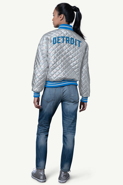 Starter WOMENS DETROIT LIONS BLOWOUT METALLIC JACKET