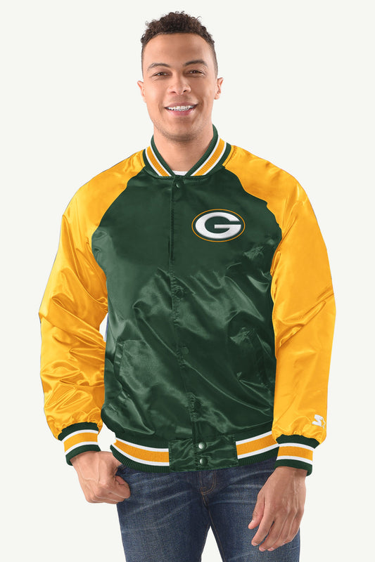 Starter MENS GREEN BAY PACKERS INDUCTEE SATIN VARSITY JACKET