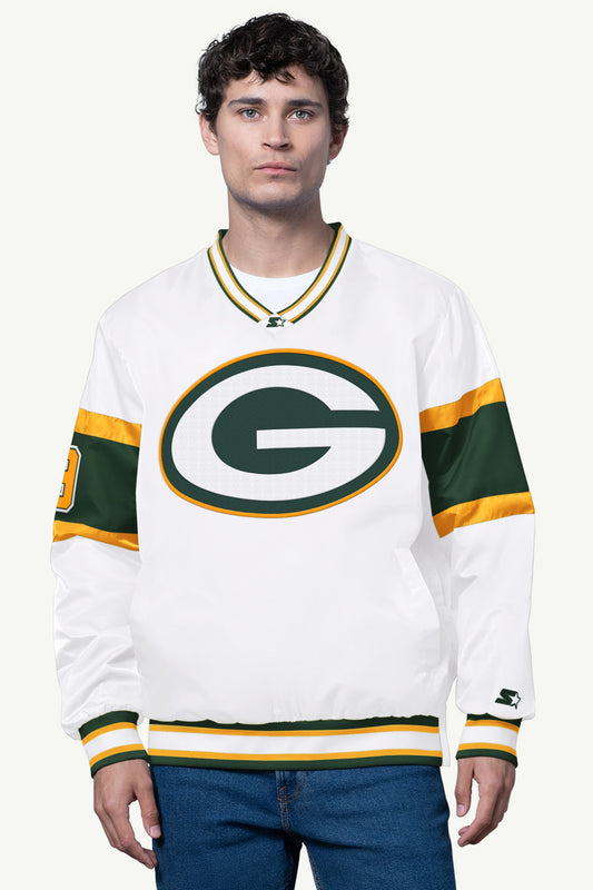 Starter MENS GREEN BAY PACKERS SIGNAL COLLAR PULLOVER