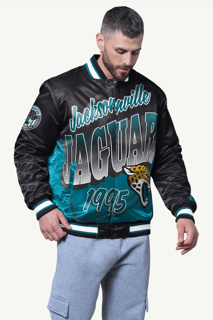 Starter MENS JACKSONVILLE JAGUARS PASS RUSH SATIN VARSITY JACKETS