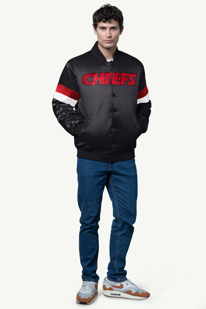 Starter MENS KANSAS CITY CHIEFS SATIN VARSITY JACKET