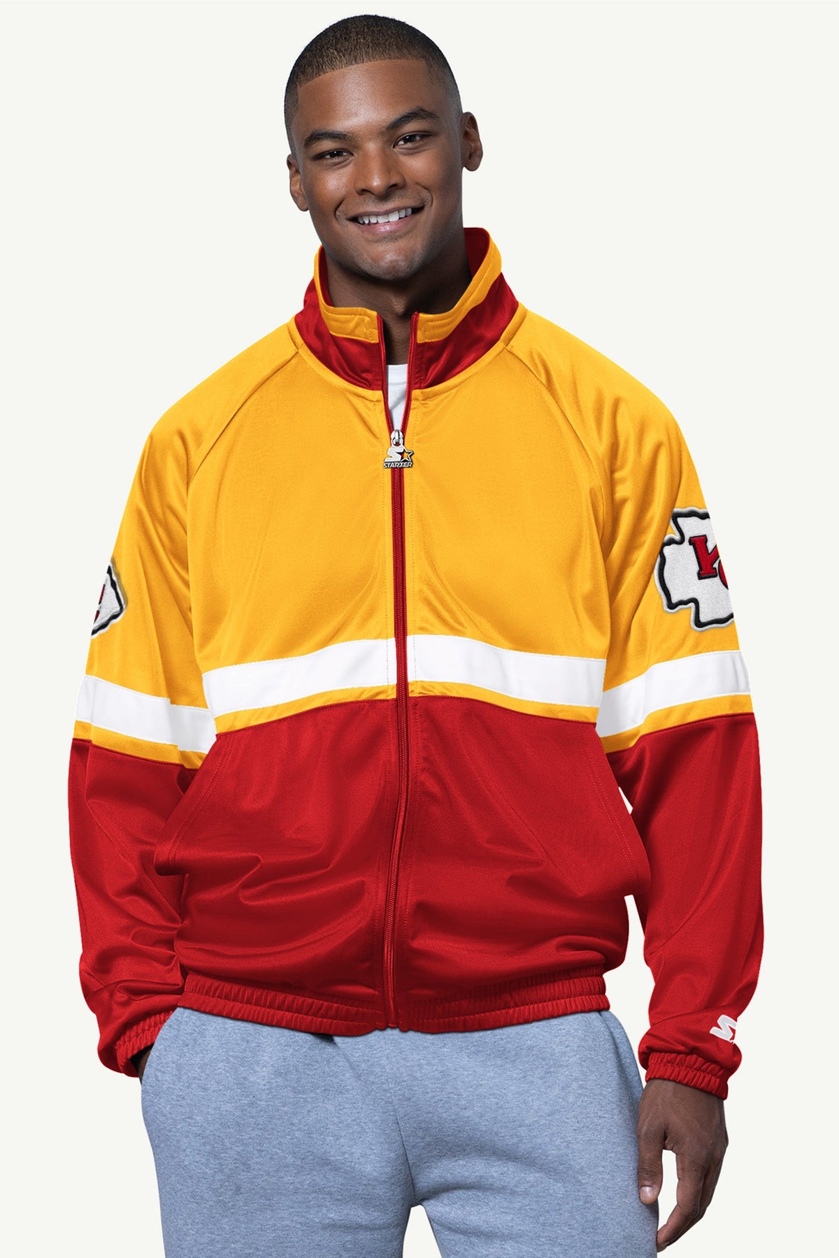 Starter MENS KANSAS CITY CHIEFS VETERAN TRACK JACKET