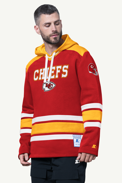 Starter MENS KANSAS CITY CHIEFS SLAP SHOT HOODED HOCKEY PULLOVER