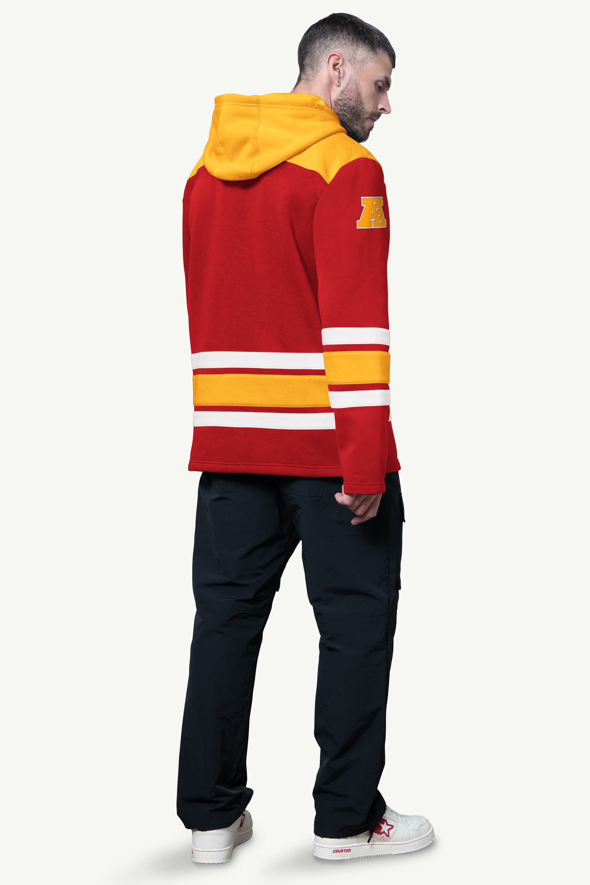 Starter MENS KANSAS CITY CHIEFS SLAP SHOT HOODED HOCKEY PULLOVER