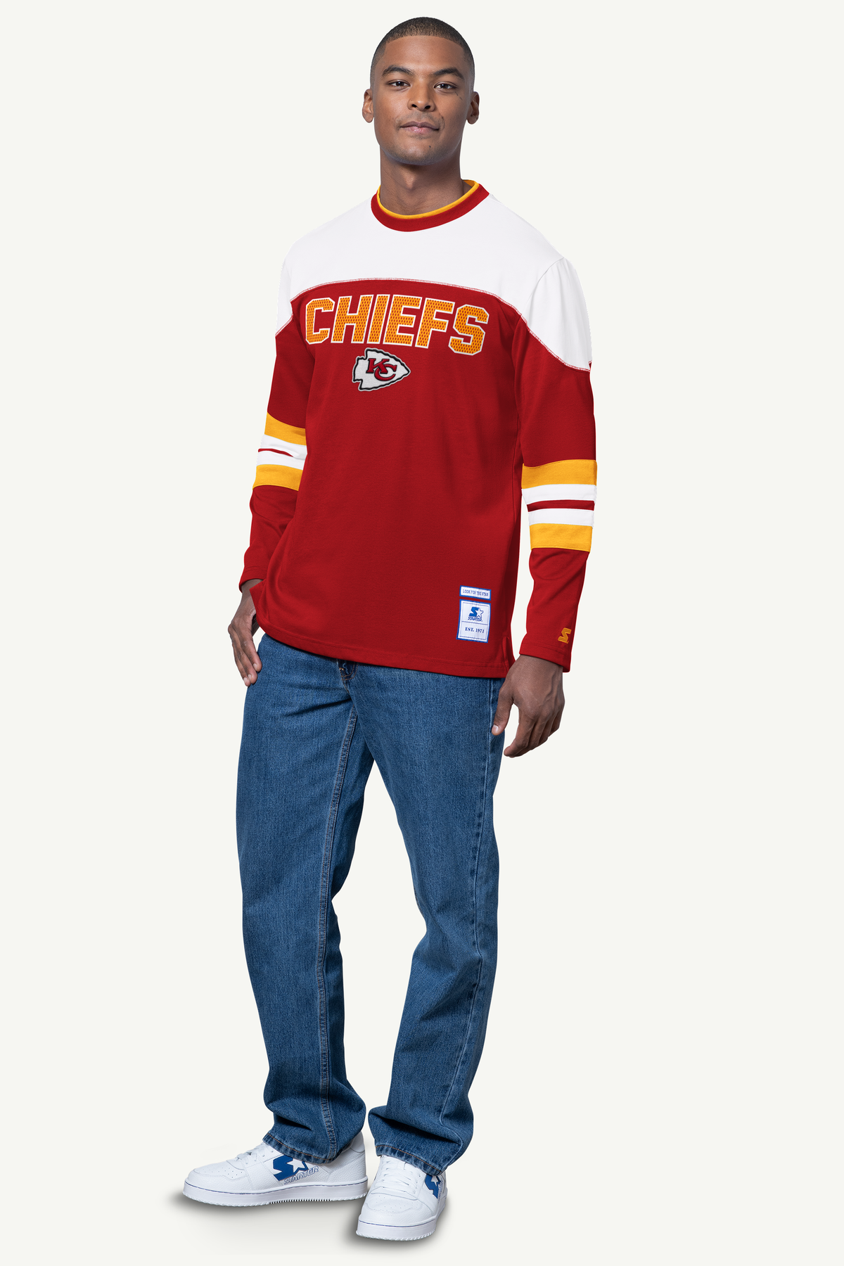 Starter MENS KANSAS CITY CHIEFS LONG SLEEVE PULLOVER